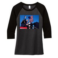 Trump 2024 Donald Trump Fist Pump Women's Tri-Blend 3/4-Sleeve Raglan Shirt