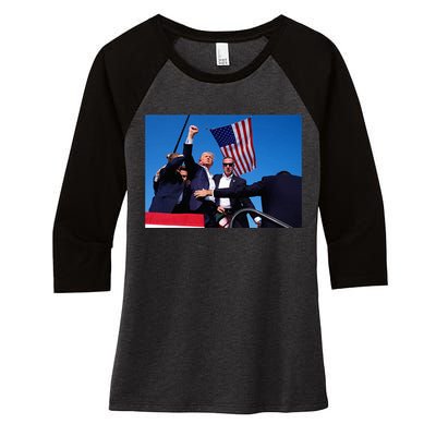 Trump 2024 Donald Trump Fist Pump Women's Tri-Blend 3/4-Sleeve Raglan Shirt