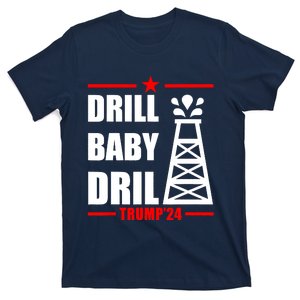 Trump 2024 Drill Baby Drill Gas Oil Rig Illustration T-Shirt