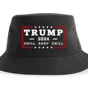 Trump 2024 Drill Baby Drill Us Flag Republican 4th Of July Sustainable Bucket Hat