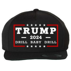 Trump 2024 Drill Baby Drill Us Flag Republican 4th Of July Wool Snapback Cap