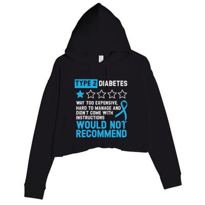 Type 2 Diabetes T2d Warrior Diabetes Awareness Crop Fleece Hoodie