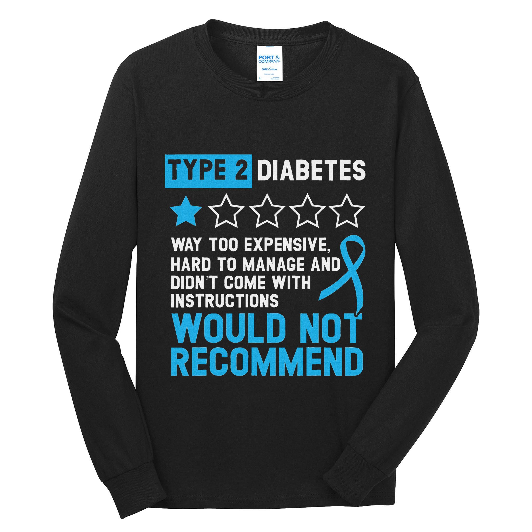 Type 2 Diabetes T2d Warrior Diabetes Awareness Tall Long Sleeve T-Shirt