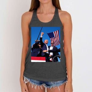 Trump 2024 Donald Trump Fist Pump Women's Knotted Racerback Tank