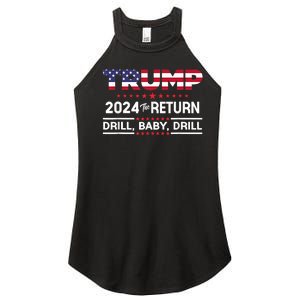 Trump 2024 Drill Baby Drill Us Flag Republican 4th Of July Women's Perfect Tri Rocker Tank