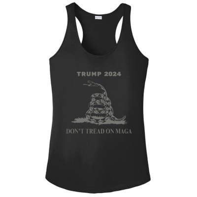 Trump 2024 DonT Tread On Maga Snake Rattlesnake Dark Color Ladies PosiCharge Competitor Racerback Tank