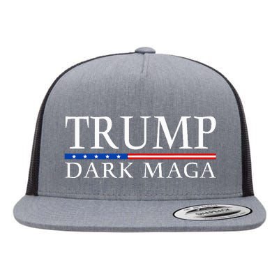 Trump 2024 Dark Maga President Donald Trump Flat Bill Trucker Hat