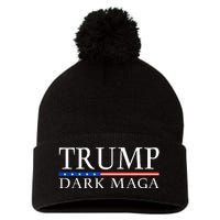 Trump 2024 Dark Maga President Donald Trump Pom Pom 12in Knit Beanie