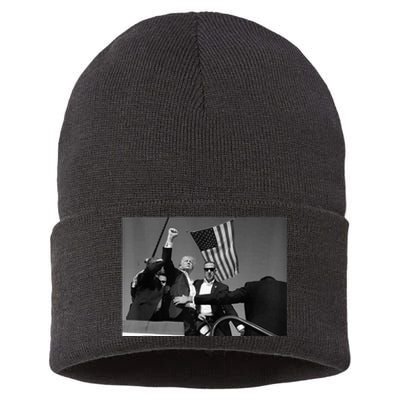 Trump 2024 Donald Trump Fist Pump Sustainable Knit Beanie