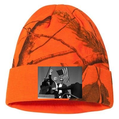 Trump 2024 Donald Trump Fist Pump Kati Licensed 12" Camo Beanie