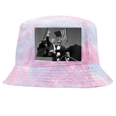 Trump 2024 Donald Trump Fist Pump Tie-Dyed Bucket Hat