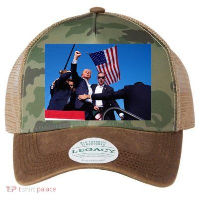 Trump 2024 Donald Trump Fist Pump Legacy Tie Dye Trucker Hat