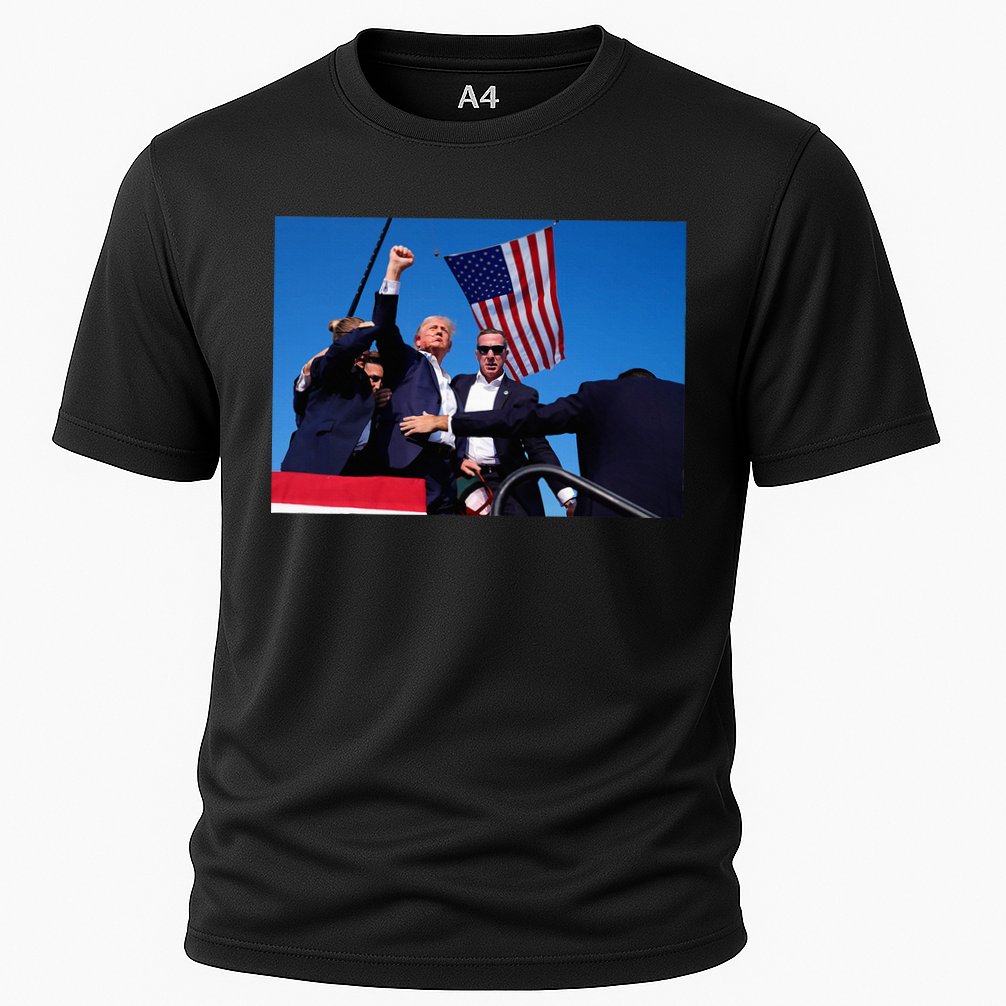 Trump 2024 Donald Trump Fist Pump Cooling Performance Crew T-Shirt
