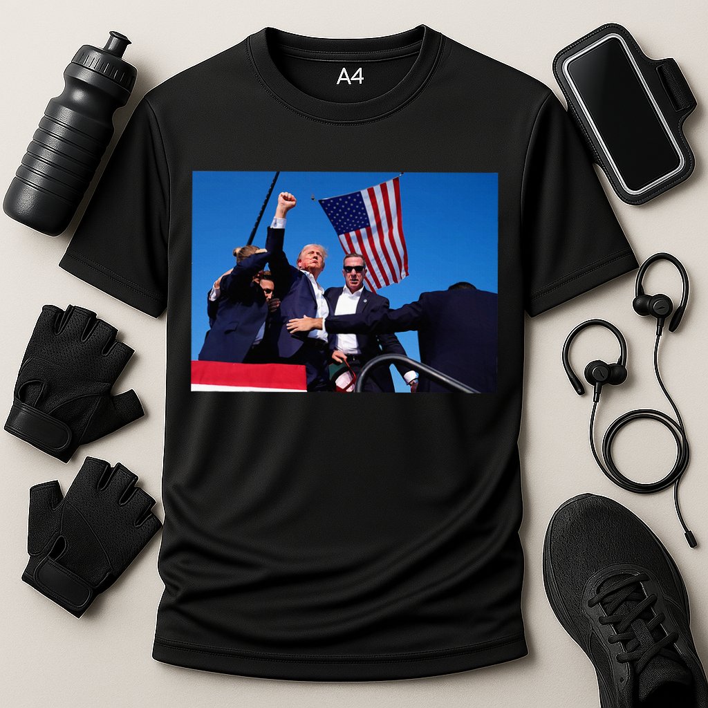Trump 2024 Donald Trump Fist Pump Cooling Performance Crew T-Shirt