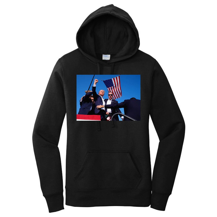Trump 2024 Donald Trump Fist Pump Women's Pullover Hoodie