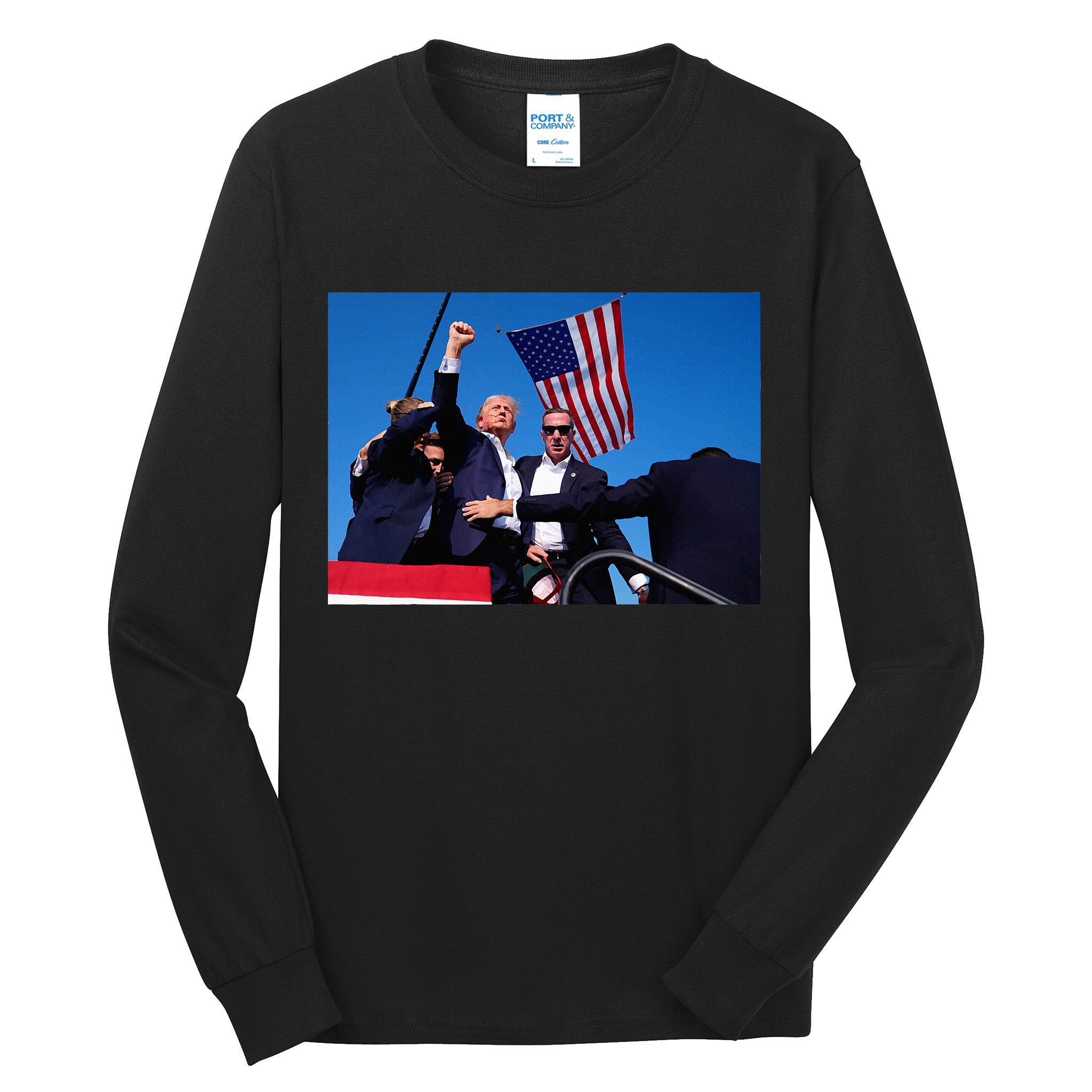 Trump 2024 Donald Trump Fist Pump Tall Long Sleeve T-Shirt