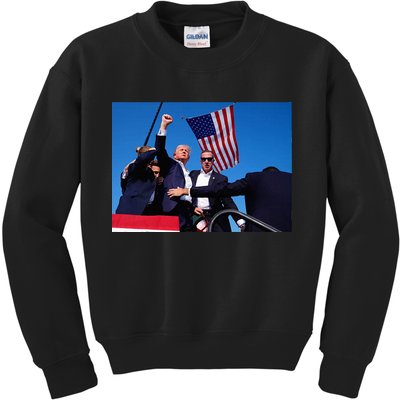 Trump 2024 Donald Trump Fist Pump Kids Sweatshirt