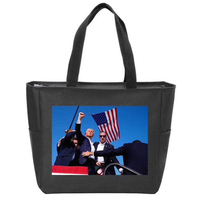 Trump 2024 Donald Trump Fist Pump Zip Tote Bag