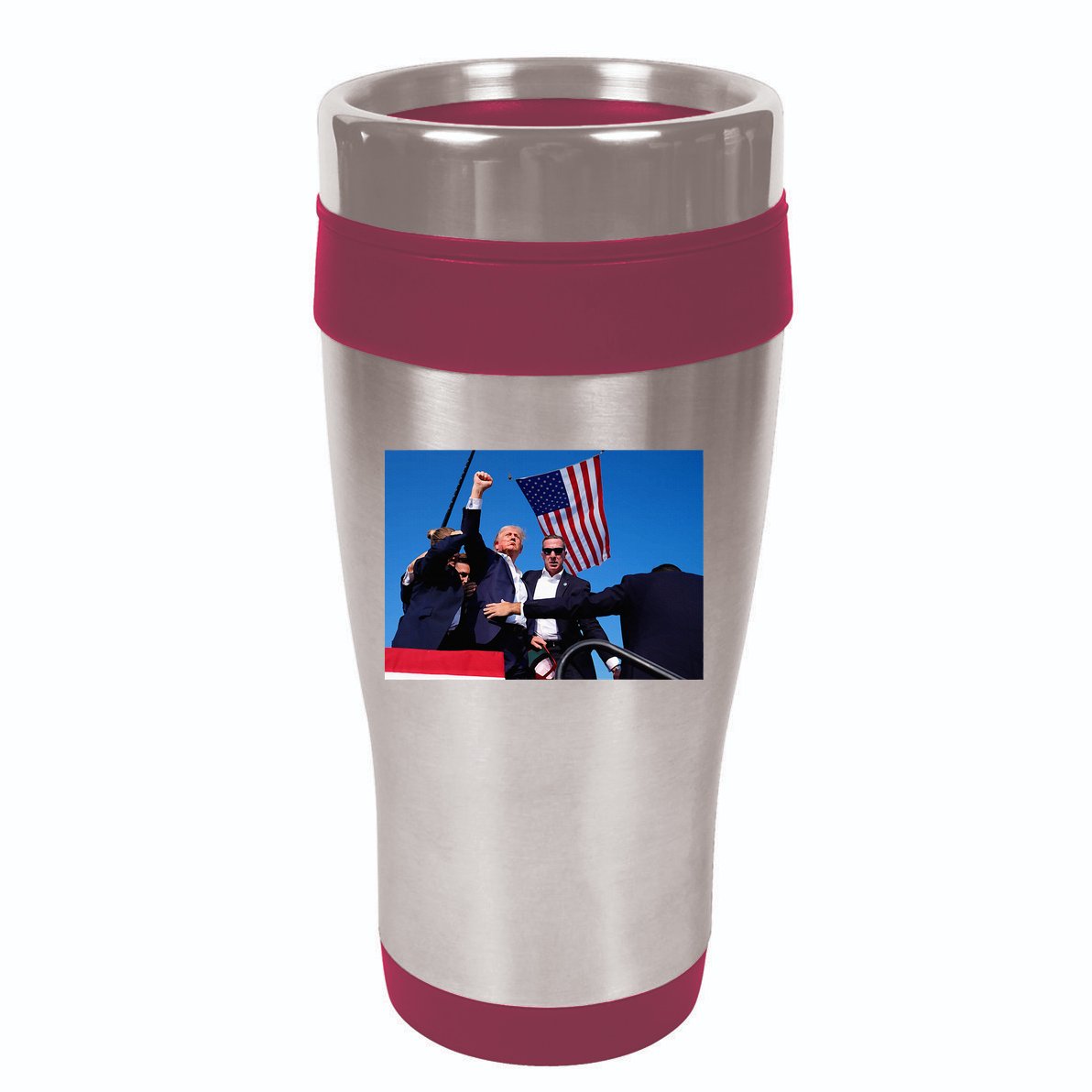 Trump 2024 Donald Trump Fist Pump 16oz Travel Tumbler
