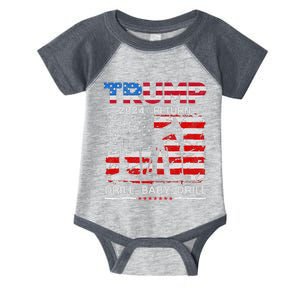 Trump 2024 Drill Baby Drill Us Flag Republican Infant Baby Jersey Bodysuit