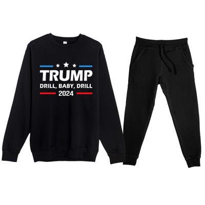 Trump 2024 Drill Drill Funny Pro Trump Cute Gift Premium Crewneck Sweatsuit Set