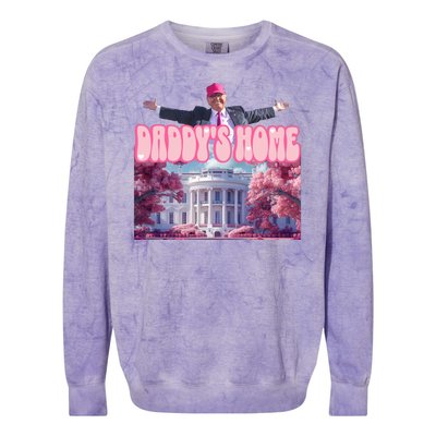 Trump 2024 Daddys Home Pink Classic Colorblast Crewneck Sweatshirt