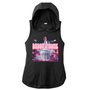 Trump 2024 Daddys Home Pink Classic Ladies PosiCharge Tri-Blend Wicking Draft Hoodie Tank