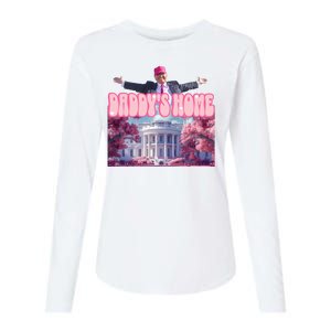 Trump 2024 Daddys Home Pink Classic Womens Cotton Relaxed Long Sleeve T-Shirt