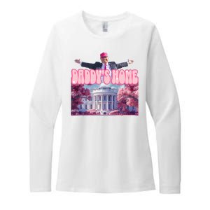 Trump 2024 Daddys Home Pink Classic Womens CVC Long Sleeve Shirt