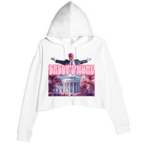 Trump 2024 Daddys Home Pink Classic Crop Fleece Hoodie