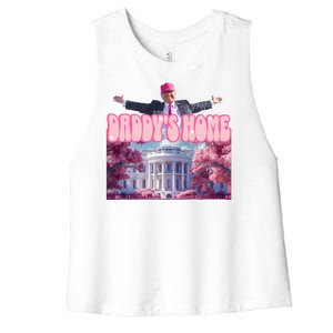 Trump 2024 Daddys Home Pink Classic Women's Racerback Cropped Tank