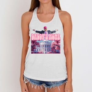 Trump 2024 Daddys Home Pink Classic Women's Knotted Racerback Tank