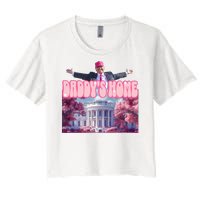 Trump 2024 Daddys Home Pink Classic Women's Crop Top Tee