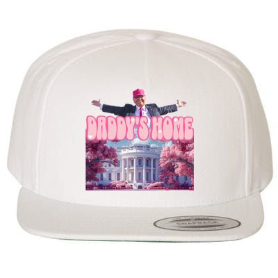 Trump 2024 Daddys Home Pink Classic Wool Snapback Cap