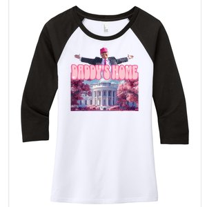 Trump 2024 Daddys Home Pink Classic Women's Tri-Blend 3/4-Sleeve Raglan Shirt