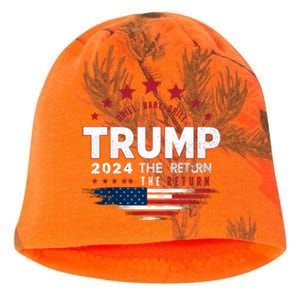 Trump 2024 Drill Drill Us Flag Republican 4th Of July Gift Kati - Camo Knit Beanie