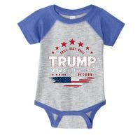 Trump 2024 Drill Drill Us Flag Republican 4th Of July Gift Infant Baby Jersey Bodysuit