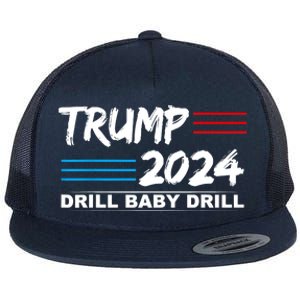 Trump 2024 Drill Baby Drill Flat Bill Trucker Hat