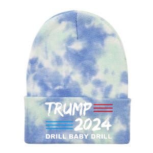 Trump 2024 Drill Baby Drill Tie Dye 12in Knit Beanie