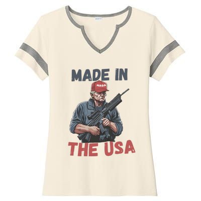 Trump 2024 Donald Trump Maga Republican Patriot Ladies Halftime Notch Neck Tee