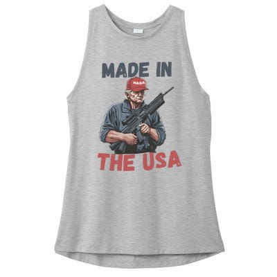 Trump 2024 Donald Trump Maga Republican Patriot Ladies PosiCharge Tri-Blend Wicking Tank