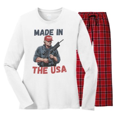 Trump 2024 Donald Trump Maga Republican Patriot Women's Long Sleeve Flannel Pajama Set 