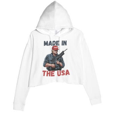 Trump 2024 Donald Trump Maga Republican Patriot Crop Fleece Hoodie