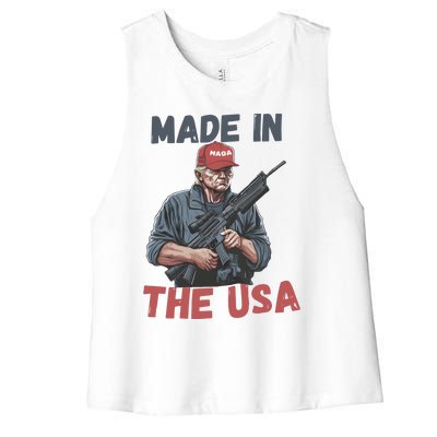 Trump 2024 Donald Trump Maga Republican Patriot Women's Racerback Cropped Tank