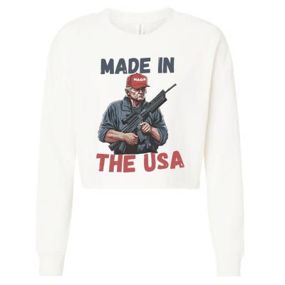 Trump 2024 Donald Trump Maga Republican Patriot Cropped Pullover Crew