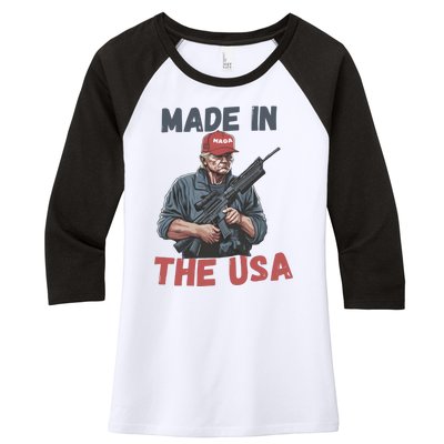 Trump 2024 Donald Trump Maga Republican Patriot Women's Tri-Blend 3/4-Sleeve Raglan Shirt