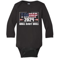 Trump 2024 Drill Baby Drill Baby Long Sleeve Bodysuit