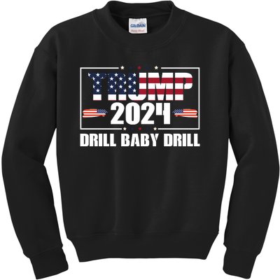 Trump 2024 Drill Baby Drill Kids Sweatshirt