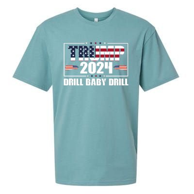 Trump 2024 Drill Baby Drill Sueded Cloud Jersey T-Shirt