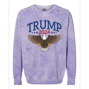 Trump 2024 Eagle Patriotic Emblem Colorblast Crewneck Sweatshirt